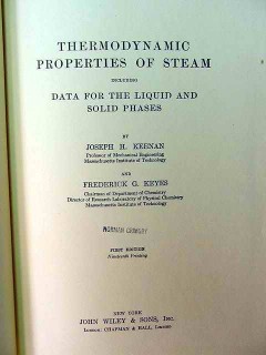 thermodynamic properties steam jos keenan frederick keyes vintage book
