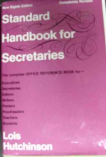 standard handbook for secretaries lois hutchinson book standard handbook for secretaries lois hutchinson book