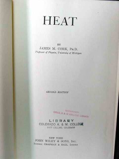 heat by james cork vintage physics book