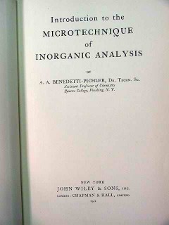 microtechnique of inorganic analysis benedetti pichler vintage book microtechnique of inorganic analysis benedetti pichler vintage book