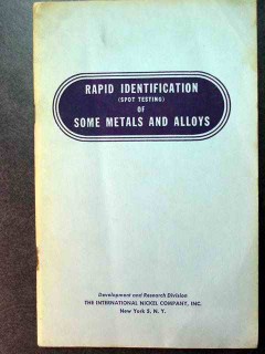 rapid identification of some metals and alloys vintage book rapid identification of some metals and alloys vintage book