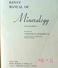 danas manual of mineralogy cornelius hurlbut vintage book