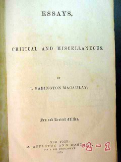 essays critical and miscellaneous babington macaulay vintage book essays critical and miscellaneous babington macaulay vintage book