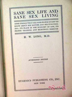 sane sex life sane sex living by hw long 1922 vintage book