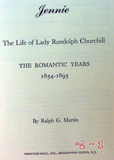 jennie lady randolph churchill the romantic years ralph martin book