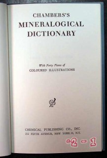 mineralogical dictionary chambers minerals mineralogy book