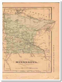 minnesota 1882 old mn original hand colored antique vintage map