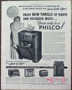 philco 1940 beam of light new thrills recorded music radio vintage ad philco 1940 beam of light new thrills recorded music radio vintage ad