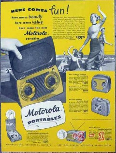 motorola radio 1949 portable models 5a9 59l12 69l11 vt73 vintage ad motorola radio 1949 portable models 5a9 59l12 69l11 vt73 vintage ad
