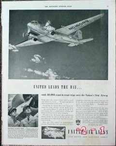 united air lines 1940 leads the way coast to coast airline vintage ad united air lines 1940 leads the way coast to coast airline vintage ad