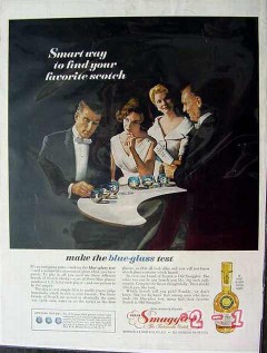 smuggler scotch 1960 make the blue glass test whiskey vintage ad smuggler scotch 1960 make the blue glass test whiskey vintage ad