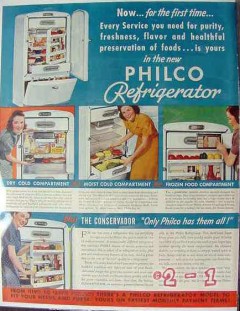 philco 1940 service purity freshness flavor refrigerator vintage ad