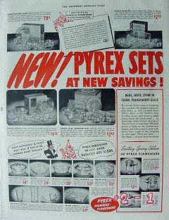 corning glass works 1940 pyrex sets at new savings vintage ad