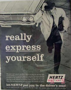 hertz rent a car 1961 chevrolet really express yourself vintage ad