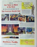 southern pacific railroad 1940 ca worlds fair travel train vintage ad