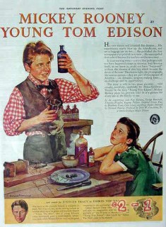 young tom edison 1940 mickey rooney fay bainter movie vintage ad young tom edison 1940 mickey rooney fay bainter movie vintage ad