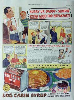 general foods 1940 hurry up daddy towles log cabin syrup vintage ad
