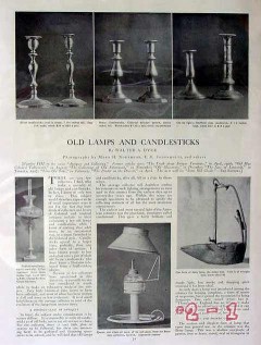 old lamps and candlesticks 1907 walter dyer antiques vintage article