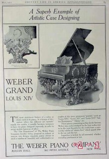 Weber Piano Company 1907 vintage ad artistic case Grand Louis XIV