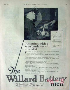 willard battery 1926 old automotive car radio batteries vintage ad