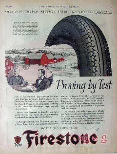 firestone tire rubber company 1926 proving by test tires vintage ad