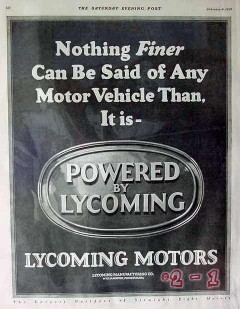 lycoming mfg company 1928 nothing finer said motor vehicle vintage ad