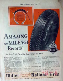 miller rubber company 1928 amazing milage records car tire vintage ad miller rubber company 1928 amazing milage records car tire vintage ad