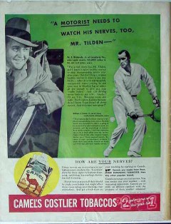 r j reynolds tobacco 1934 william tilden camel cigarette vintage ad r j reynolds tobacco 1934 william tilden camel cigarette vintage ad