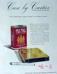 pall mall cigarettes 1940 cigarette case by cartier vintage ad pall mall cigarettes 1940 cigarette case by cartier vintage ad