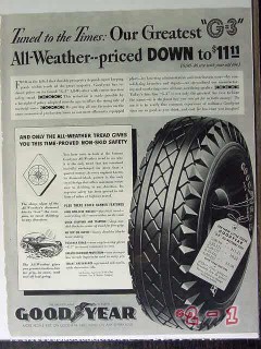 goodyear tire rubber company 1940 g3 tires priced down vintage ad