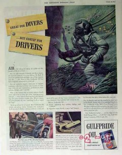 gulf refining company 1940 great for divers costly drivers vintage ad gulf refining company 1940 great for divers costly drivers vintage ad