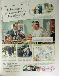 ethyl gasoline corp 1940 kids measles for carbon valve job vintage ad ethyl gasoline corp 1940 kids measles for carbon valve job vintage ad