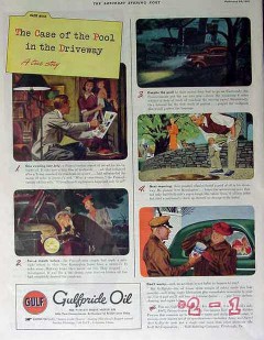 gulf refining company 1940 pool in the driveway motor oil vintage ad gulf refining company 1940 pool in the driveway motor oil vintage ad