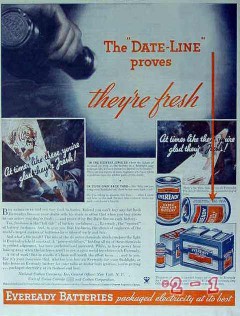 national carbon company 1934 dateline proves fresh battery vintage ad