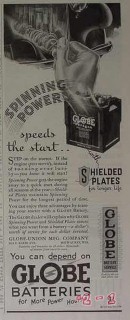 globe union mfg co 1934 spinning power speeds start battery vintage ad globe union mfg co 1934 spinning power speeds start battery vintage ad