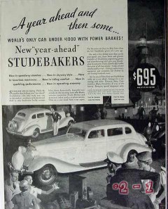 studebaker 1934 luxury car under $1000 with power brakes vintage ad
