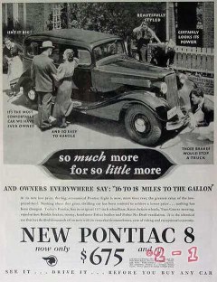 pontiac 1934 eight much more so little easy handle car vintage ad