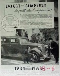 nash 1934 latest simplest front wheel suspension car vintage ad