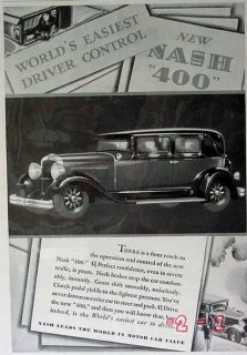 nash 1929 worlds easiest driver control finer touch 400 car vintage ad