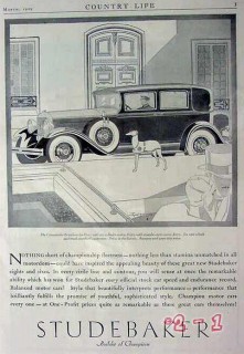 studebaker 1929 art deco commander car vintage ad