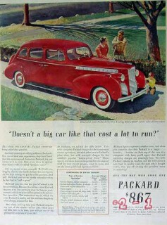 packard 1940 one ten touring sedan car vintage ad