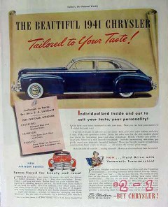 chrysler 1941 mrs s a lamburt car tailored to taste windsor vintage ad