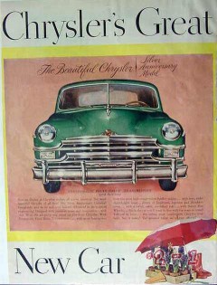 chrysler 1949 great silver anniversary model prestomatic vintage ad