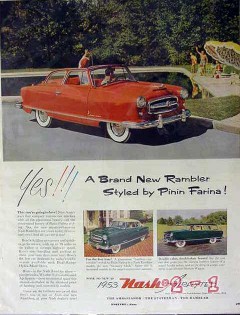 nash 1953 rambler covertible pinin farina car vintage ad