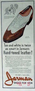 general shoe corp 1940 jarman tan white hand-toned leather vintage ad general shoe corp 1940 jarman tan white hand-toned leather vintage ad
