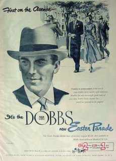 dobbs 1949 easter parade park avenue mans hat vintage ad