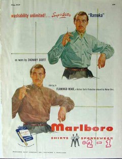 marlboro shirt co 1949 ramoka zachary scott flamingo road vintage ad marlboro shirt co 1949 ramoka zachary scott flamingo road vintage ad