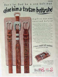 textan of yoakum 1949 beltrobe saddlecraft mans belt vintage ad textan of yoakum 1949 beltrobe saddlecraft mans belt vintage ad