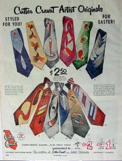 cutter cravat 1949 easter jacquard mens tie vintage ad