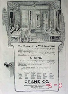 crane company 1919 bathroom fixtures valves pipe fittings vintage ad